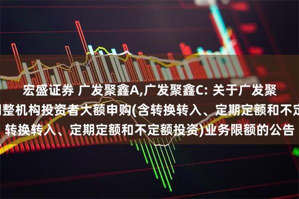 宏盛证券 广发聚鑫A,广发聚鑫C: 关于广发聚鑫债券型证券投资基金调整机构投资者大额申购(含转换转入、定期定额和不定额投资)业务限额的公告