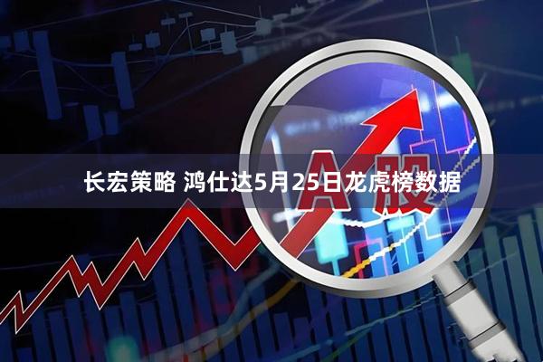 长宏策略 鸿仕达5月25日龙虎榜数据